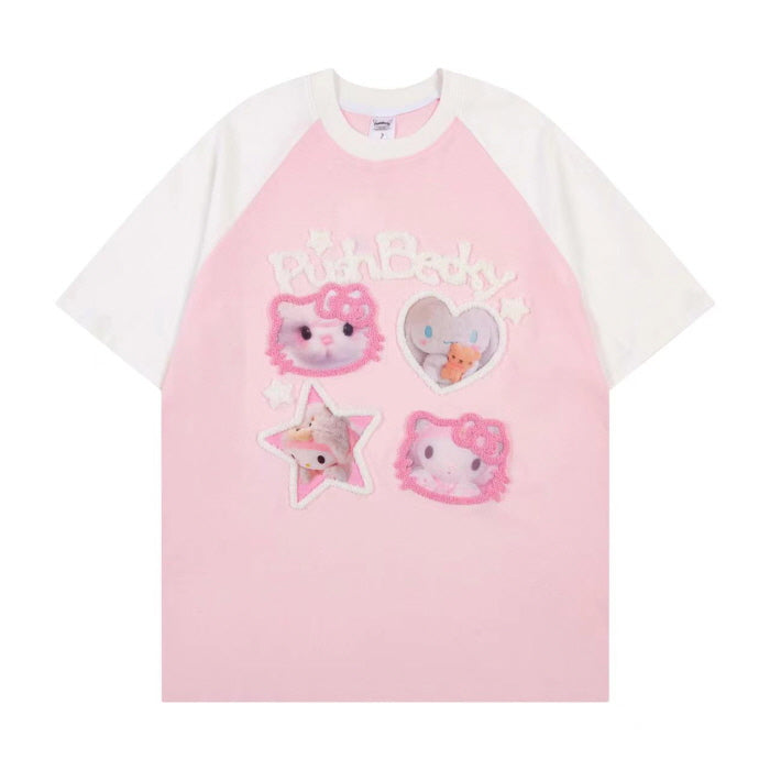 Kitty Sanrio Embroidered T-shirt