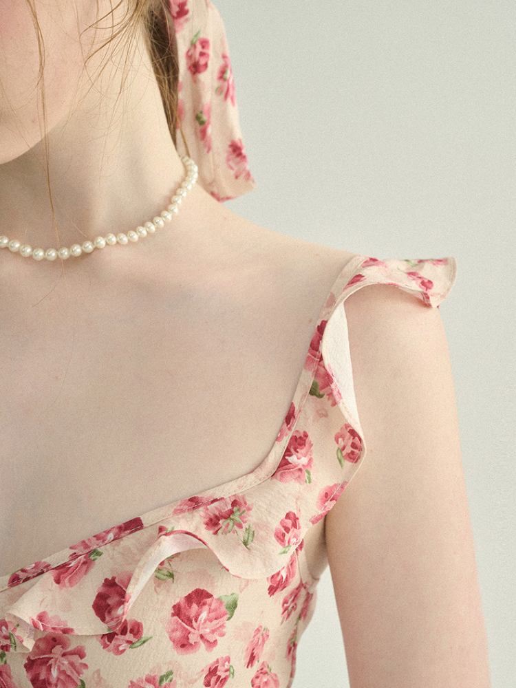 Rosy Whispers Floral Dress