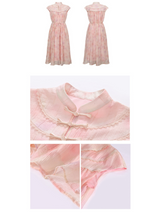 Romantic Gradient Mandarin Collar Dress