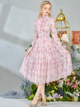 Romantic Floral Frill Long Dress