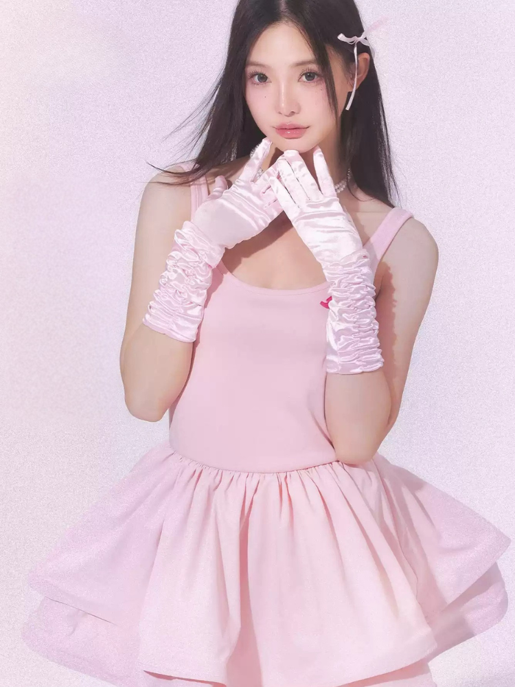 French Suspender Puffy Dress