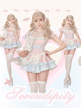 Slim Waist A-Line Dolly Pink Princess Dress