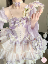 Star Dew Sparkling Puple Pink Lolita Dress