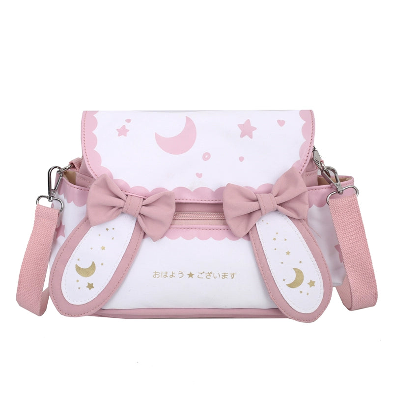 Cute Moon Star Canvas Messenger Bag