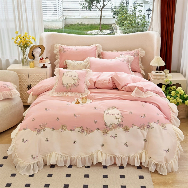 Rosy Reverie Ruffle Bedding Set