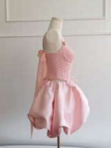 Pink Dot Bubble Bow Dress