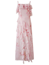 Draped Petal Waltz Dress