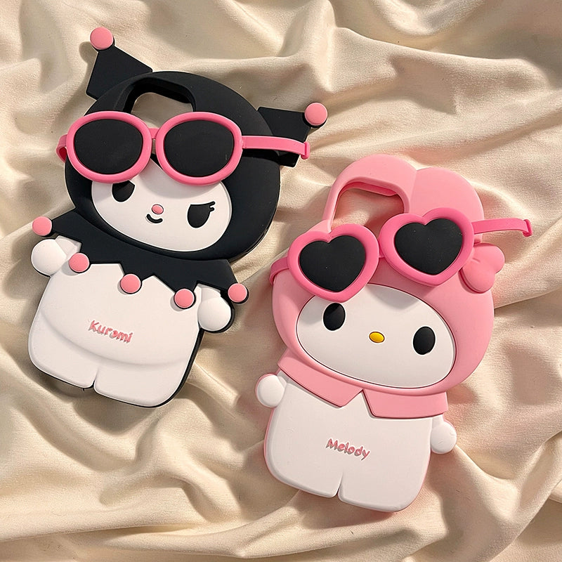 Cute Sunglasses Kulomi Melody iPhone Silicone Case