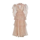 Garden Breeze Tiered Chiffon Dress