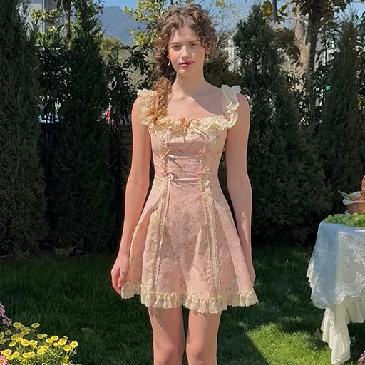 Rose Milk Picnic Dress