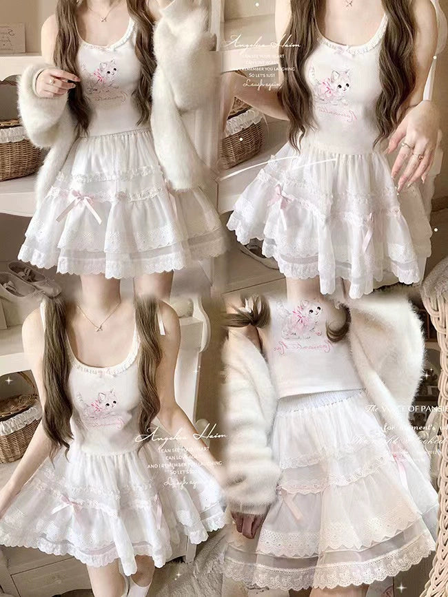 Lace Ribbon Princess Skirt