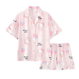 Sweet Strawberry HelloKitty Ice Silk Summer Pajama