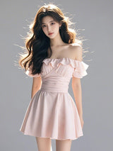 Romantic Off-shoulder Ruffle Mini Dress