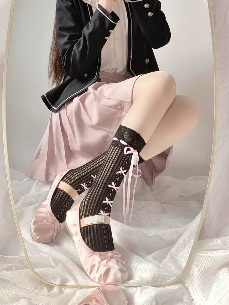 Ballet Charm Lace-Up Stockings