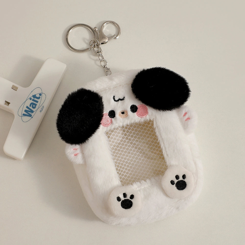 Cute Plush Animal Card Keychain Bag