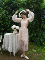 Whispers of Rosé Garden Dress