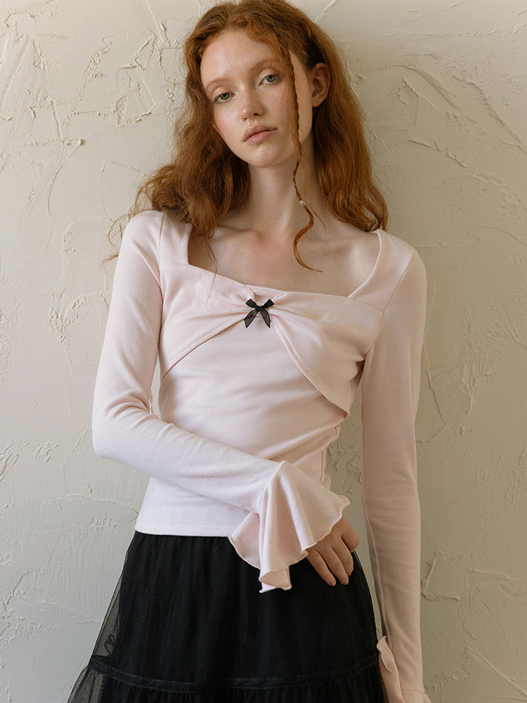 Moonlit Flounce Knit Top