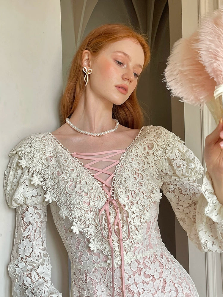 Blush Lace Waltz Dress
