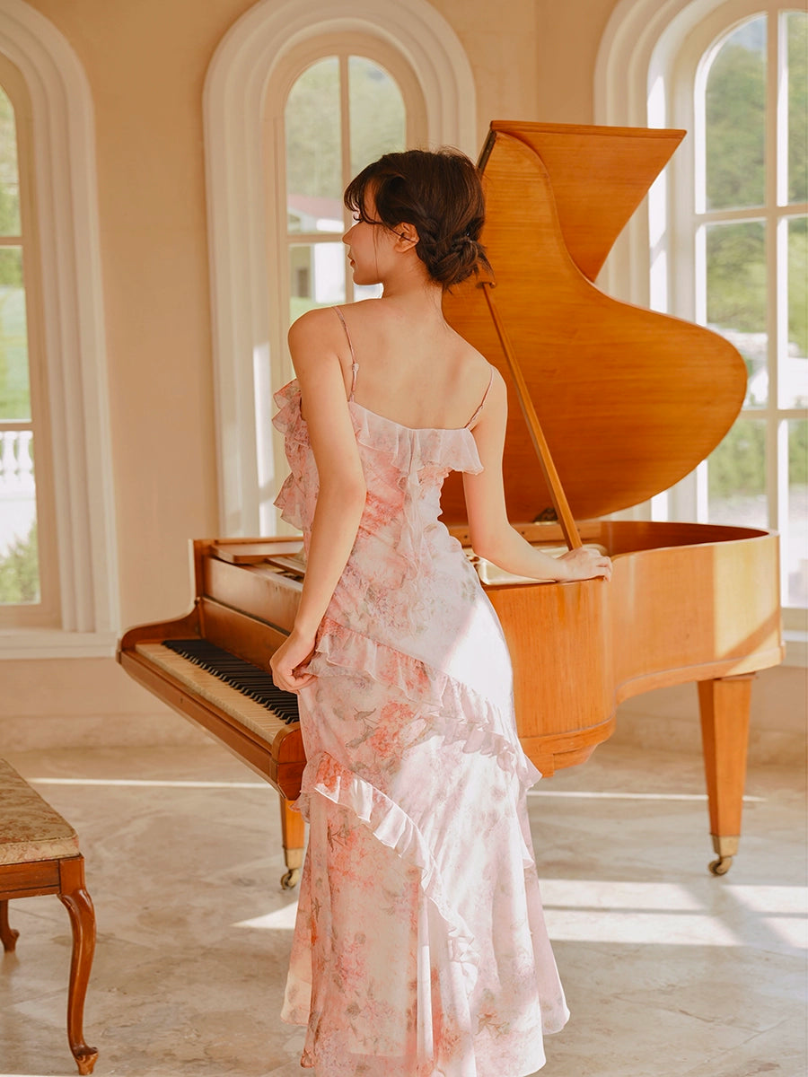 Blush Sonata Ruffle Gown