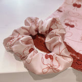 Cherry Print Satin Lace Nightdress Hair accessory