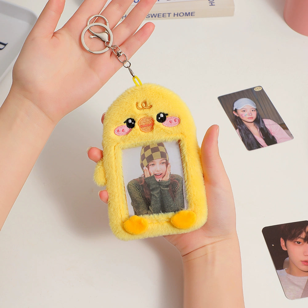 Cute Plush Animal Card Keychain Bag