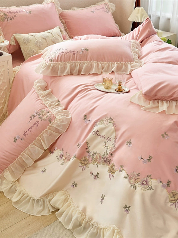 Rosy Reverie Ruffle Bedding Set