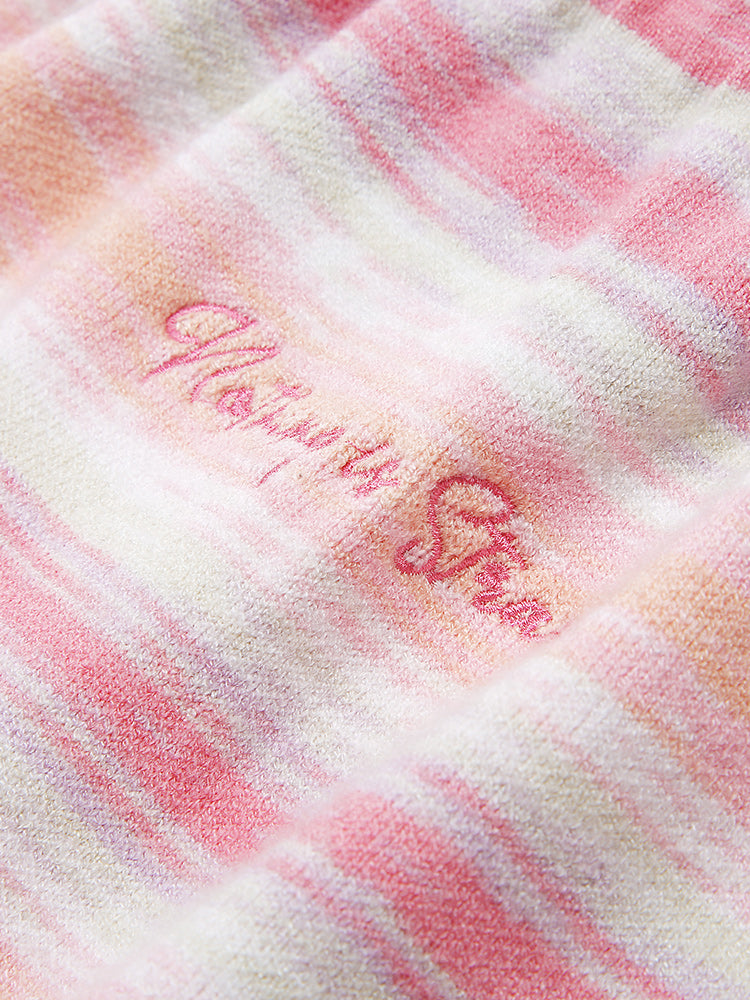 Pastel Striped Lace-Up Bodycon Dress