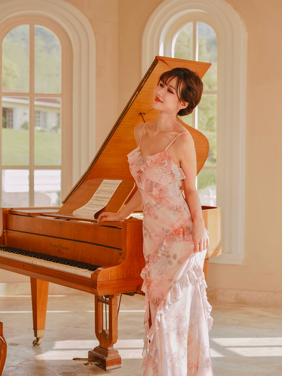 Blush Sonata Ruffle Gown