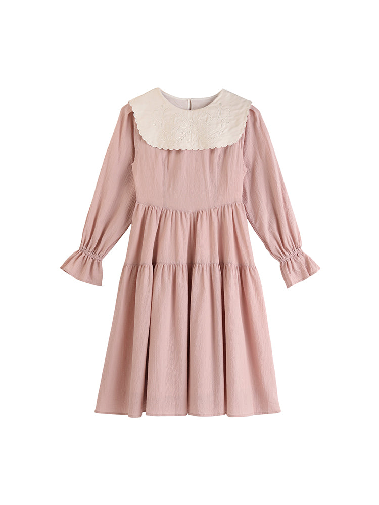 Victorian Embroidered Collar Dress