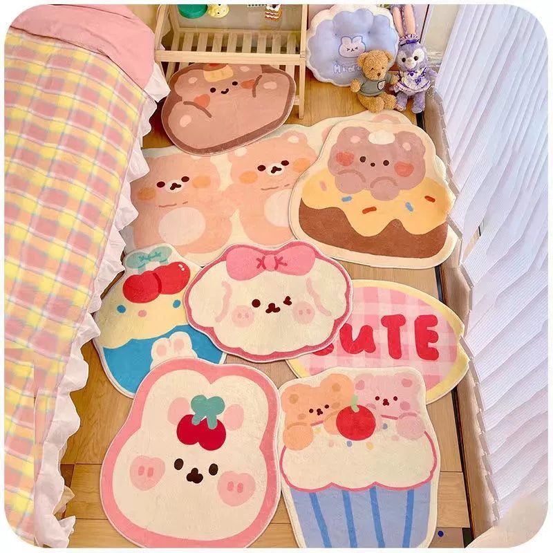 Kawaii Bunny Bear Bedroom Carpet Rug Mat