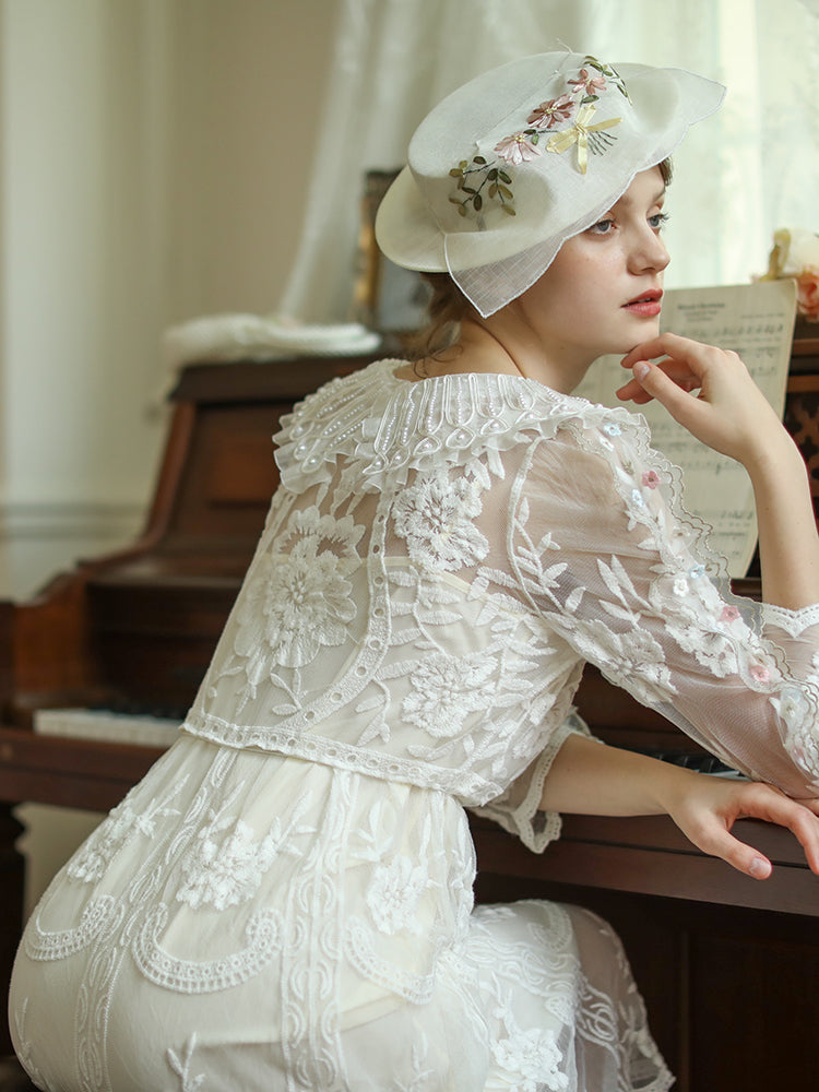 Sonata of White Petals Dress