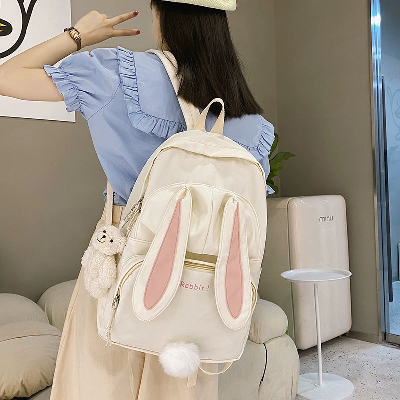 Cute Bunny School Big Backpack Bag