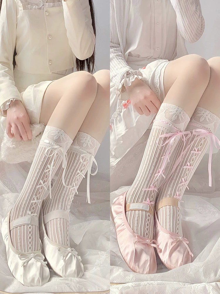 Ballet Charm Lace-Up Stockings