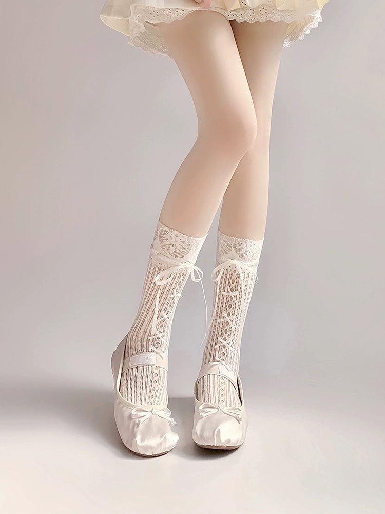 Ballet Charm Lace-Up Stockings