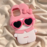 Cute Sunglasses Kulomi Melody iPhone Silicone Case