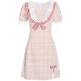 Sweet Girl Bow Check Dress