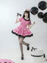 Sweet Black Pink Lolita Dress