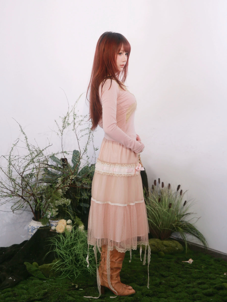 Misty Bloom Tiered Skirt