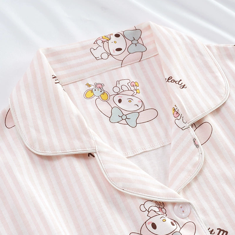 Striped Melody Summer Cotton Pajamas