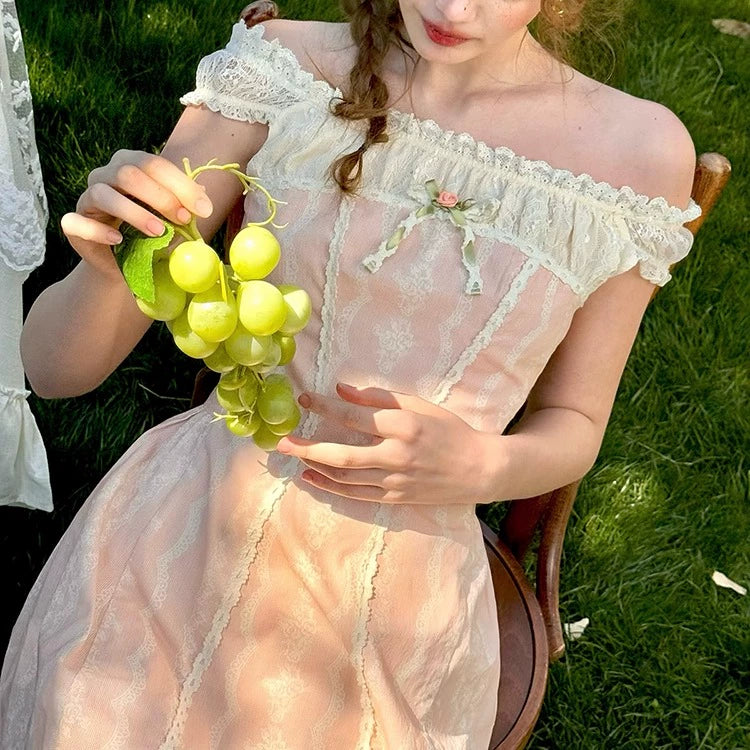 Garden Poem Off-Shoulder Dress