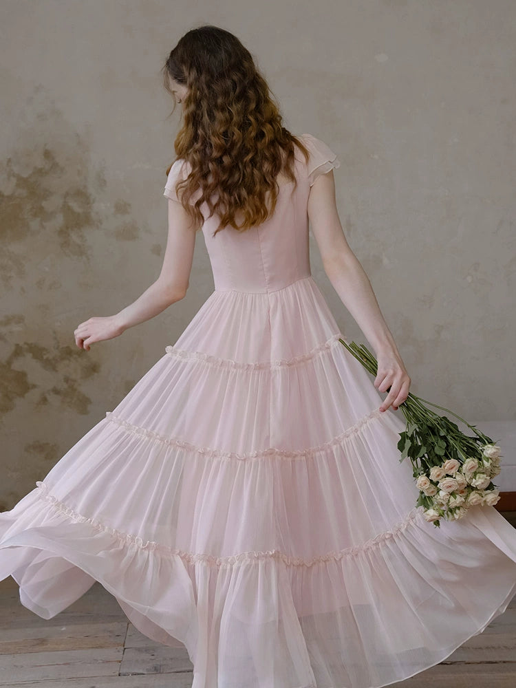 Rosy Whisper Tulle Dress