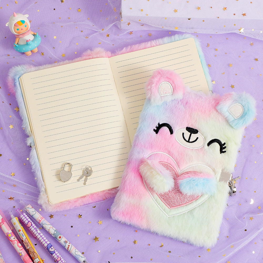 Plush Smile Bear Secret Diary Notebook With Lock