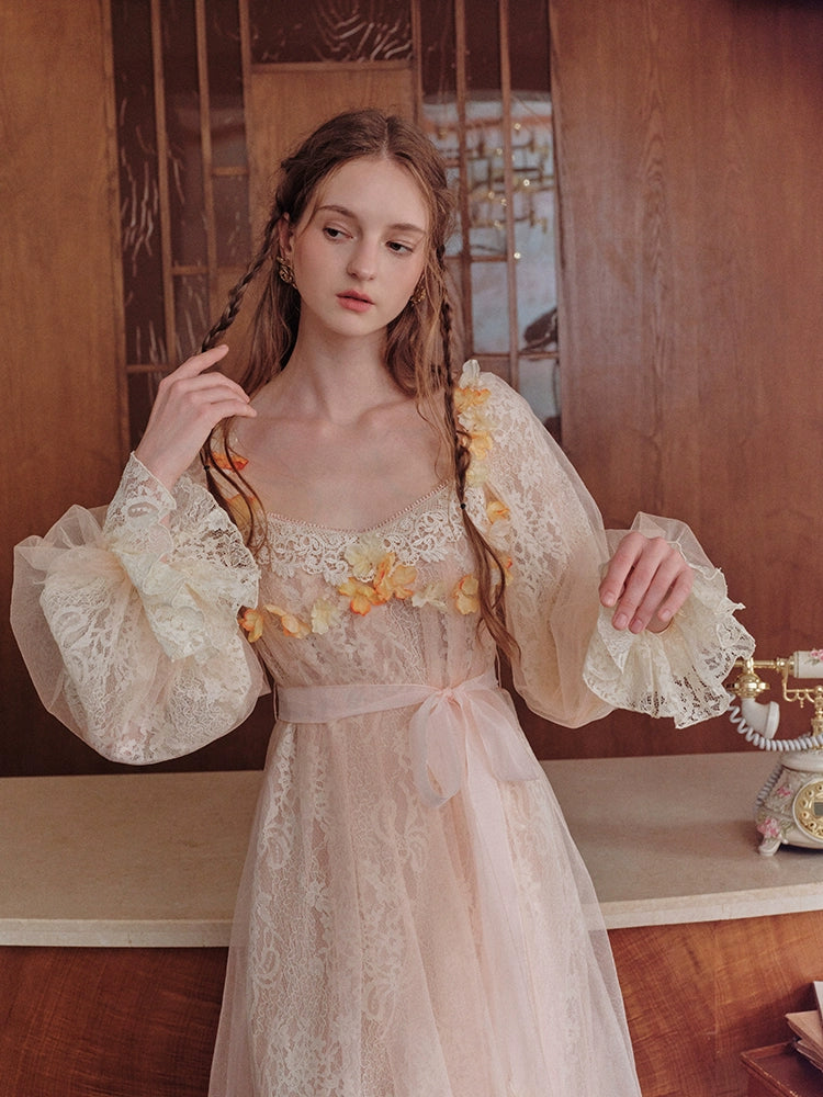Sunset Tangerine Lace Dress