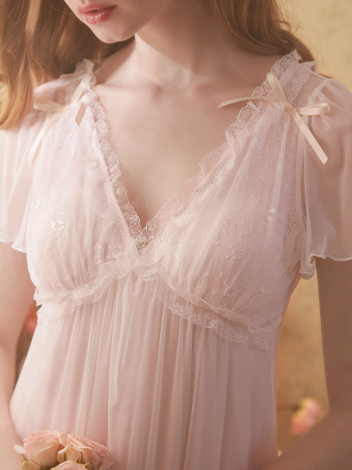 Dream Petal V-Lace Nightdress