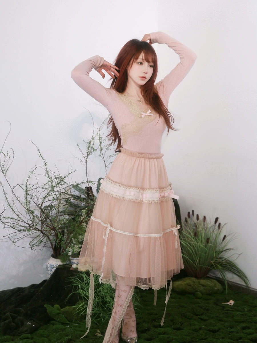 Misty Bloom Tiered Skirt