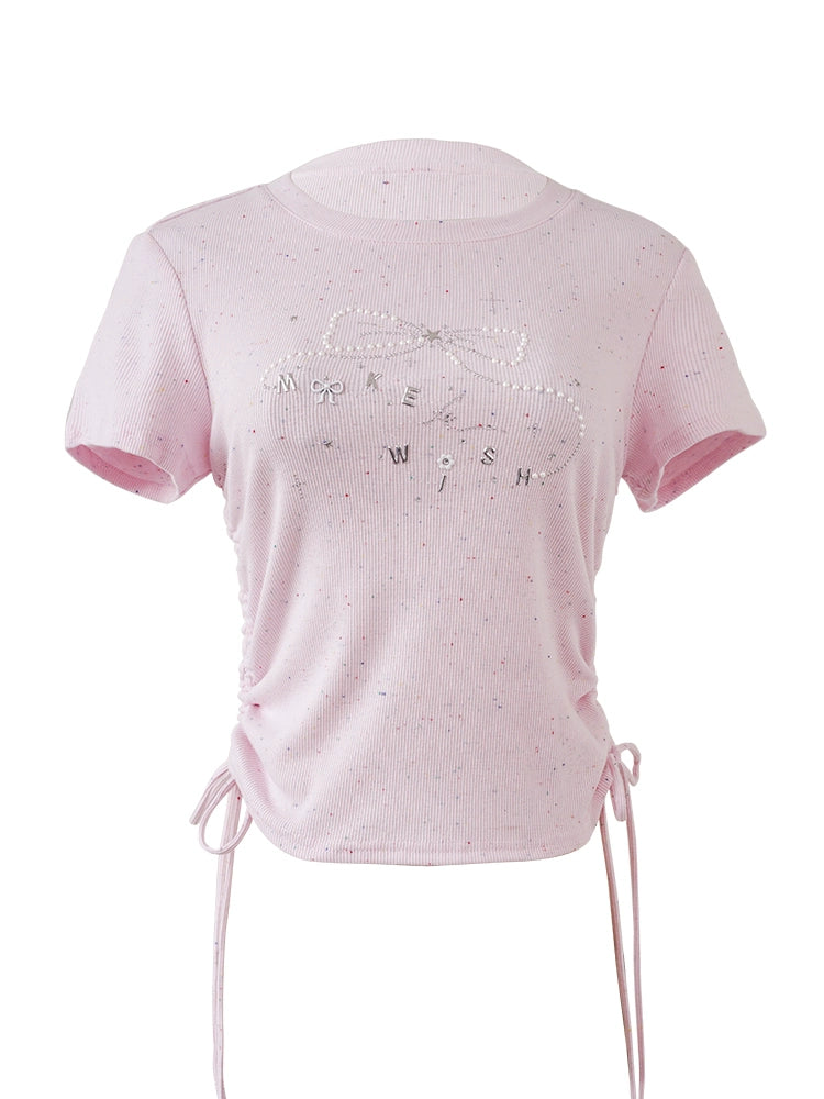 Blush Stardust Bow Tee
