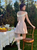 Garden Poem Off-Shoulder Dress