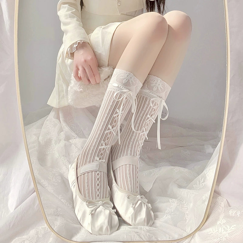 Ballet Charm Lace-Up Stockings
