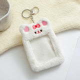 Cute Plush Animal Card Keychain Bag