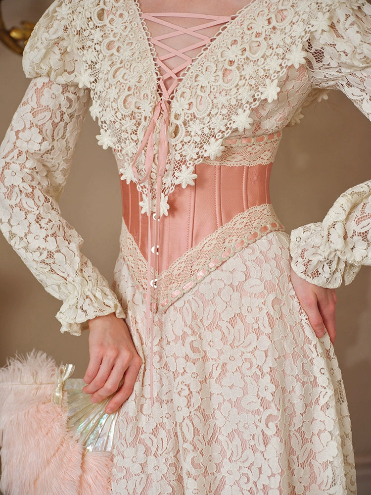 Blush Lace Waltz Dress